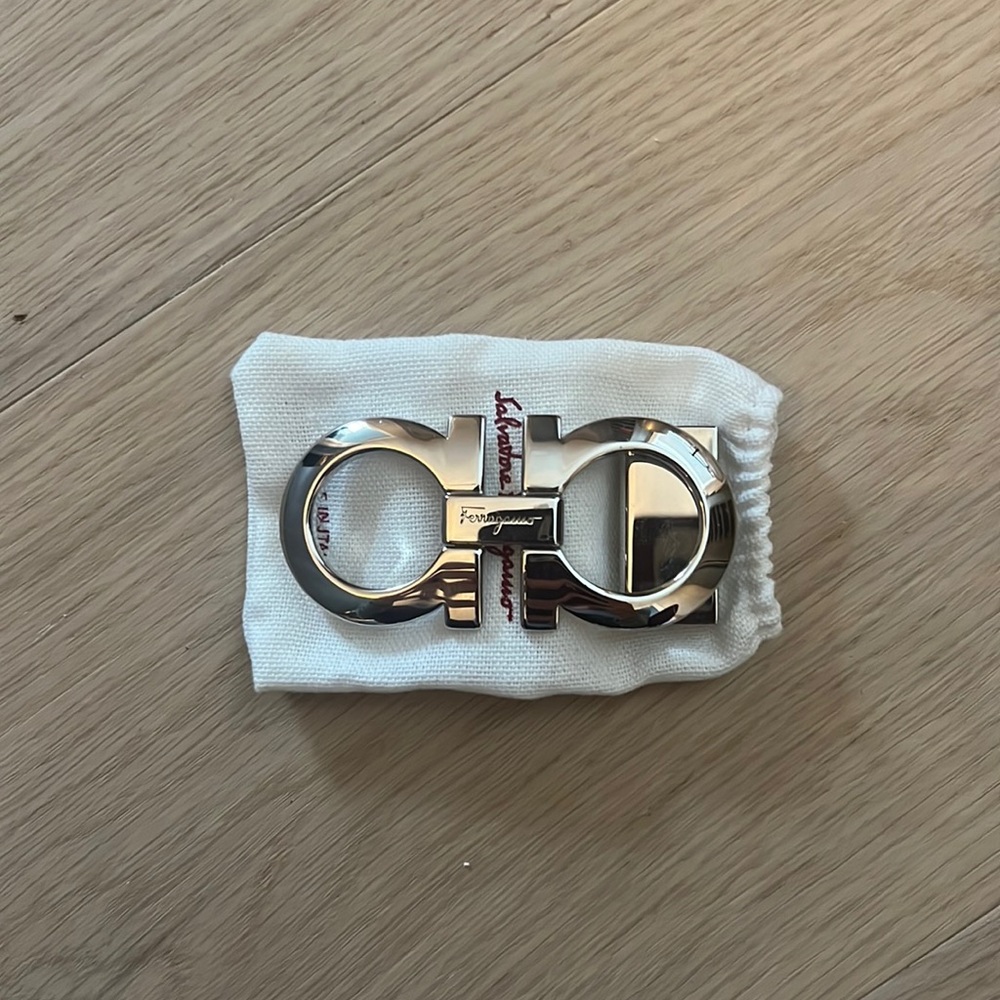 Mens Ferragamo Belt Buckle Silver for 35 mm (1.5 in) Belt Like New